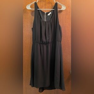 Smart Set Black Chiffon Dress with Gathered Neck and Waist